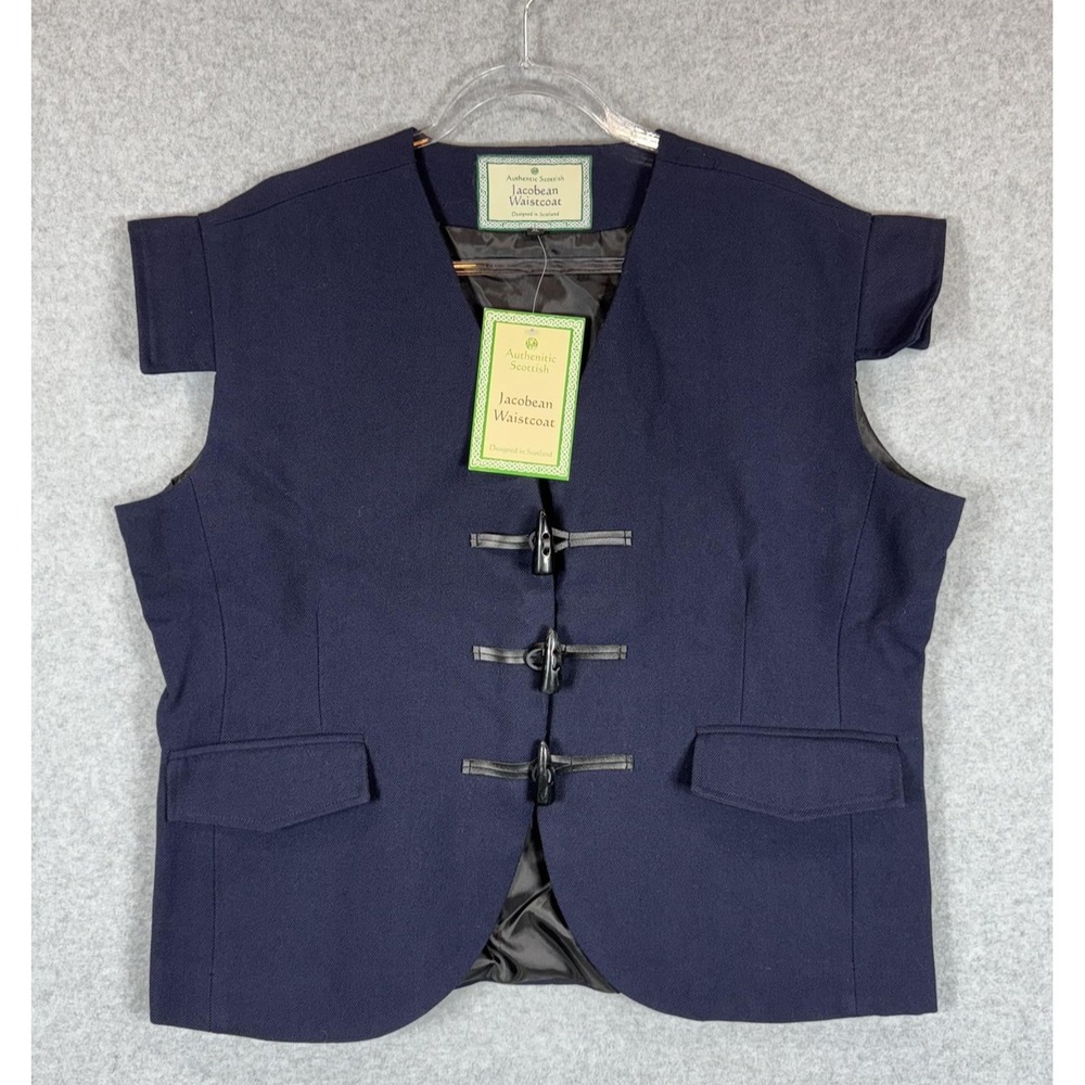 Authentic Scottish Jacobean‎ Waistcoat Vest Mens XL Wool Scotland NWT